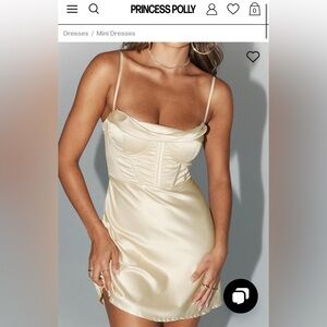 Princess polly SPOTLIGHT MINI DRESS CHAMPAGNE. worn for 3 hours